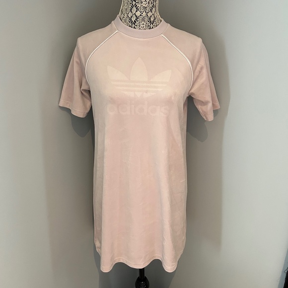 ADIDAS ORIGINALS Women's Velvet Tee Dress in Ice Purple│Size Small - Picture 4 of 17